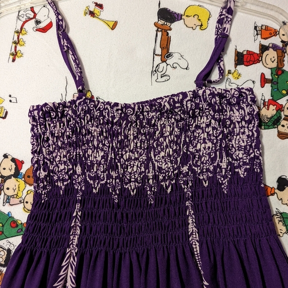 Purple and White A-Line Maxi Dress. - Picture 4 of 5